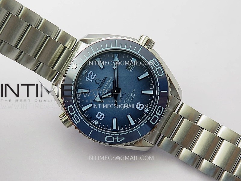Planet Ocean 39.5mm Blue Ceramic Bezel SS V4 VSF 1:1 Best Edition Summer Blue Dial On SS Bracelet Super Clone Asian 8800